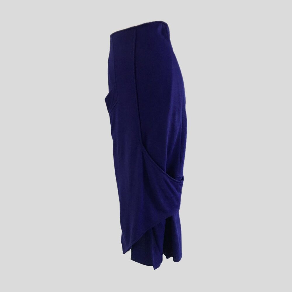 Vintage 80s Anna Spinello Purple Knit Bodycon Stretch Midi Skirt, Womens XS/S